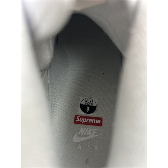 Size 9 - Nike Supreme x Air Force 1 Mid Box Logo - Triple White - Pink Supreme main image 9
